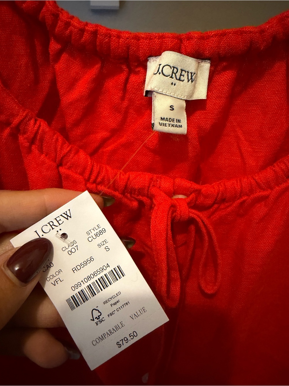 J. Crew Button-Front Ruffled Strap Tank - Picture 2 of 3